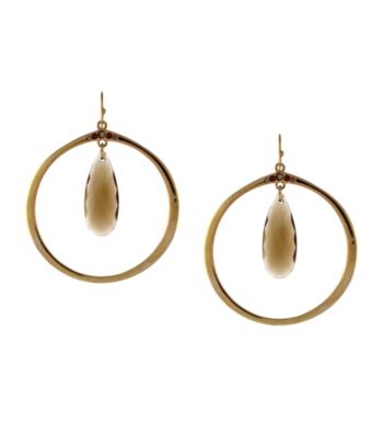 Jessica Simpson Textured Stone and Hoop Earrings