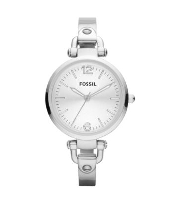 Fossil® Silver Georgia Stainless Steel Watch