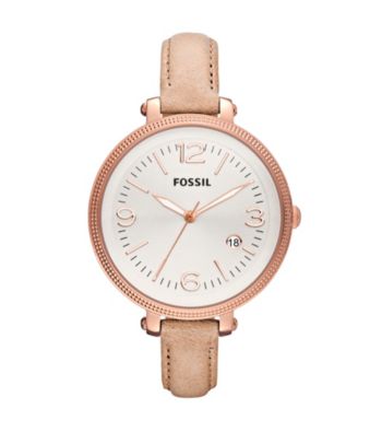 Fossil® Sand & Rose Goldtone Heather Leather Watch