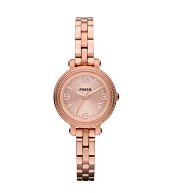 Fossil® Rose Gold-Tone Heather Mini Stainless Steel Watch