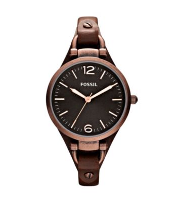 Fossil® Brown Georgia Leather Watch
