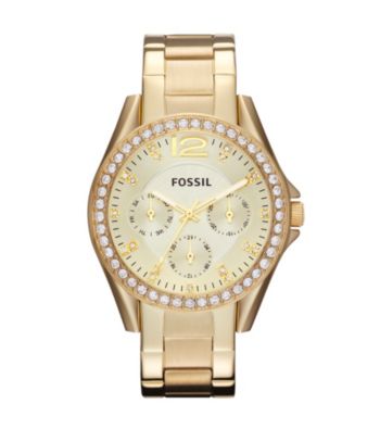 Fossil® Goldtone Riley Stainless Steel Watch
