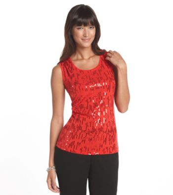 Laura Ashley® Petites' Running Sequins Tank