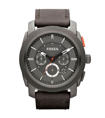 Fossil® Grey Machine Leather Watch