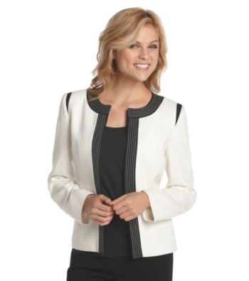 Kasper® Plus Size Tweed Flyaway Jacket