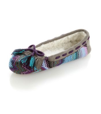Product: Steve Madden Zig Zag Moccasin Slippers - Blue Cool
