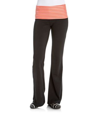 Grane Juniors' Foil Striped Waistband Flare Yoga Pant
