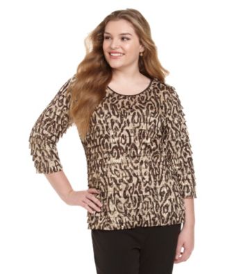 Notations® Plus Size Eyelash Top