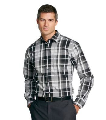 Kenneth Roberts Platinum® Men's Silver Oversized Plaid Woven