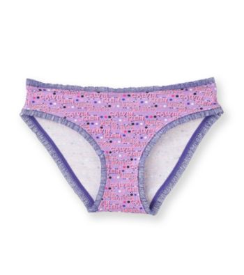 Calvin Klein Girls' 6-16 Purple Logo Bikini Panties
