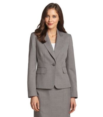 Evan-Picone® Gray Notch Collar One-Button Washable Suit Jacket
