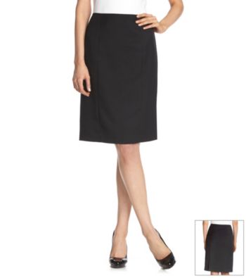 Evan-Picone® Black Kick Pleat Washable Skirt