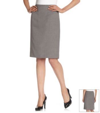Evan-Picone® Grey Kick Pleat Washable Skirt