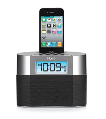 iHome® Space Saving Dual Alarm Clock & Docking Station
