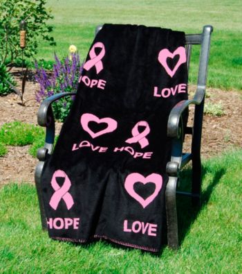 Denali® Love and Hope Black Microplush Throw