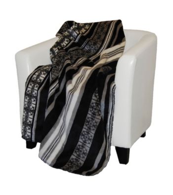 Denali® Black Stripe Microplush Throw