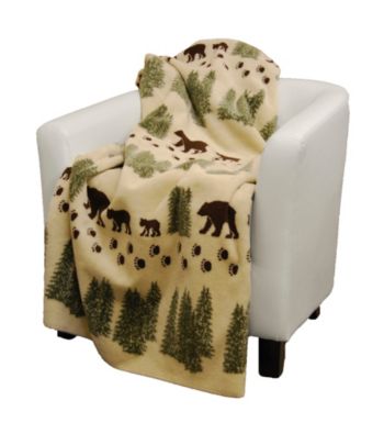 UPC 025534048748 product image for Denali Pearl Denali Bear and Sage Microplush Throw | upcitemdb.com