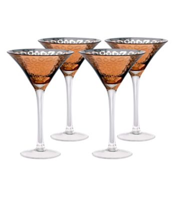 Artland® Leopard Gold Foil Set of 4 Martini Glasses