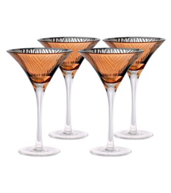 Artland® Zebra Gold Foil Set of 4 Martini Glasses