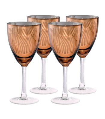 Artland® Zebra Gold Foil Set of 4 Wine Glasses