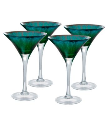 Artland® Peacock Set of 4 Martini Glasses