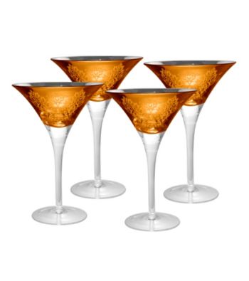 Artland® Brocade Gold Set of 4 Martini Glasses
