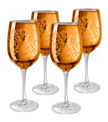 Artland® Brocade Gold Set of 4 Wine Glasses