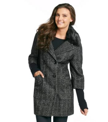 Buffalo by David Bitton Double Breasted Walker With Faux Fur Trim