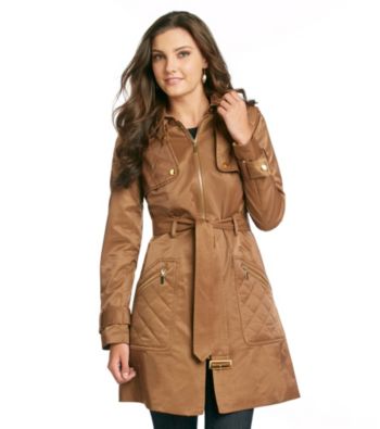 Green with Envy Belted Walker With Quilted Detail