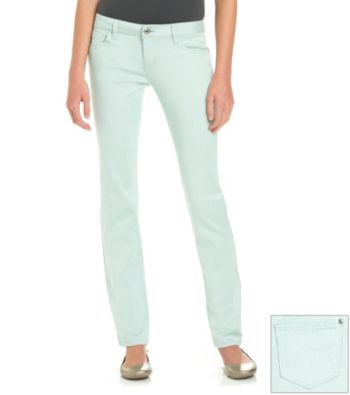 Celebrity Pink Juniors' Baby Mint Stretch Sateen Skinny Jeans