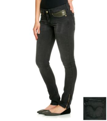 Levi's Juniors' Worn Black Demi Curve Id Skinny Jeans
