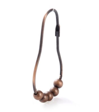 J. Queen New York Albany Roller Ball Bronze Shower Curtain Hooks