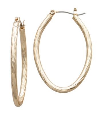 Relativity® Goldtone Oval Tailored Earrings