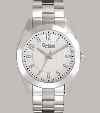 Caravelle® by Bulova Women's Stainless Steel Bracelet Watch with Silver-White Dial