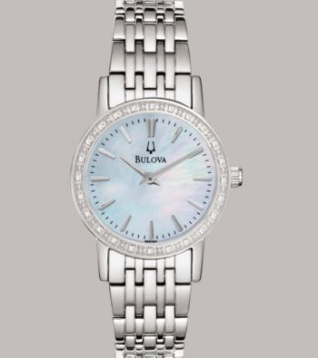 Bulova®Women's Diamond and White Mother of Pearl Watch