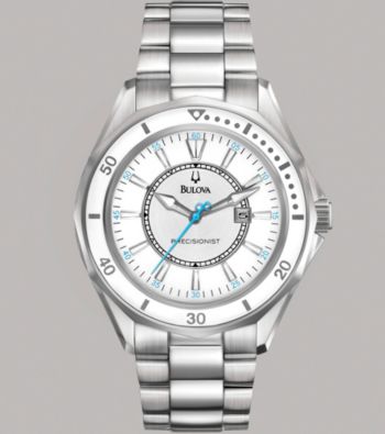 Bulova® Women's Precisionist Stainless Steel Bracelet Watch with Silver-White Dial - Winterpark Collection