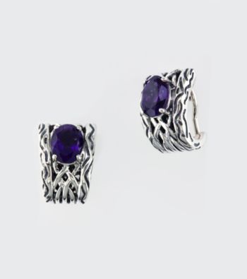 Effy® Sterling Silver and Amethyst Earrings