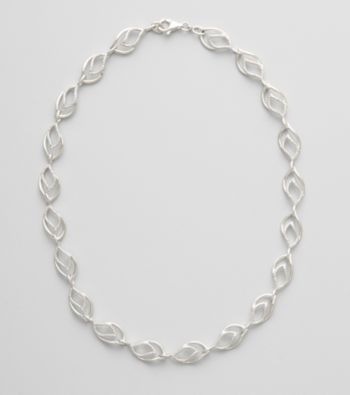 Sterling Silver Necklace with Diamond Accent