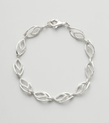 Sterling Silver Diamond Link Bracelet