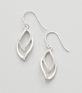 Sterling Silver Earrings with Diamond Accents