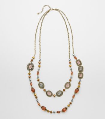 Erica Lyons® Two-Tone Two Row Beaded Long Necklace