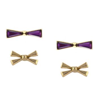 BCBGeneration™ Rolling Stone Gold Bow Stud Duo Earring Set