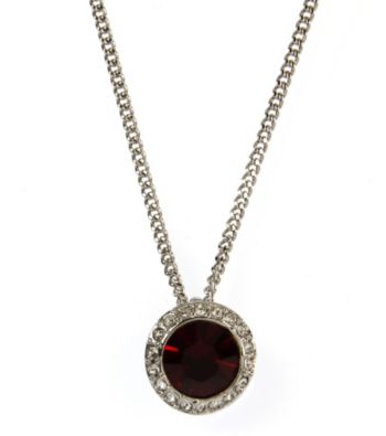 Givenchy® Silvertone/Siam Pendant Necklace