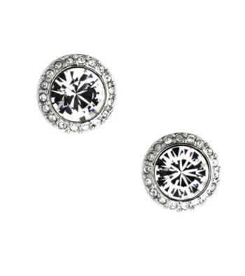 Givenchy® Silvertone Crystal Stud Earrings