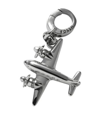 Fossil® Silvertone Jet Plane Charm