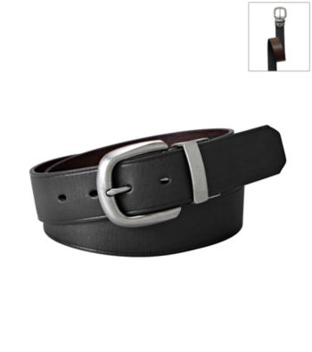 Fossil® Black Keyhole Reversible Belt