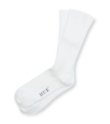 HUE® White Relaxed Tender Top Socks