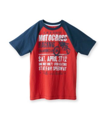 Ruff Hewn Boys' 8-20 India Red Short Sleeve Graphic Raglan Tee