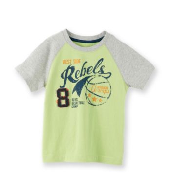 Ruff Hewn Boys' 2T-7X Green Patina Graphic Raglan Tee