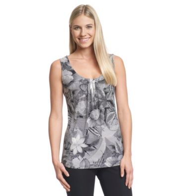 Relativity® Career Printed Pleatneck Tank Top